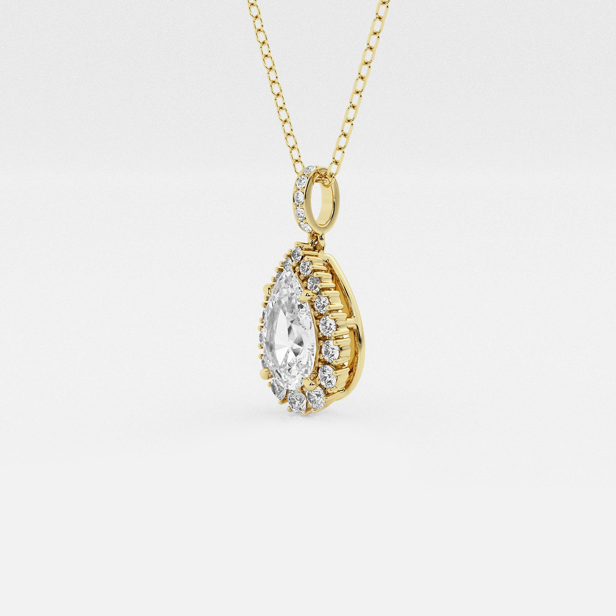 Additional Image 1 for  2 1/4 ctw Pear Lab Grown Diamond Halo Pendant with Adjustable Chain